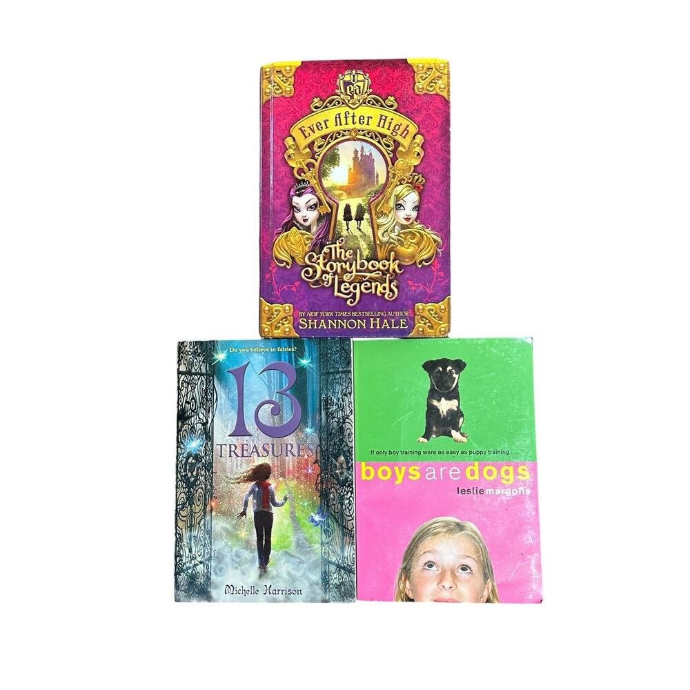Lot of 3 Girls Chapter Books Ever After High 13 Trasures Boys are Dogs